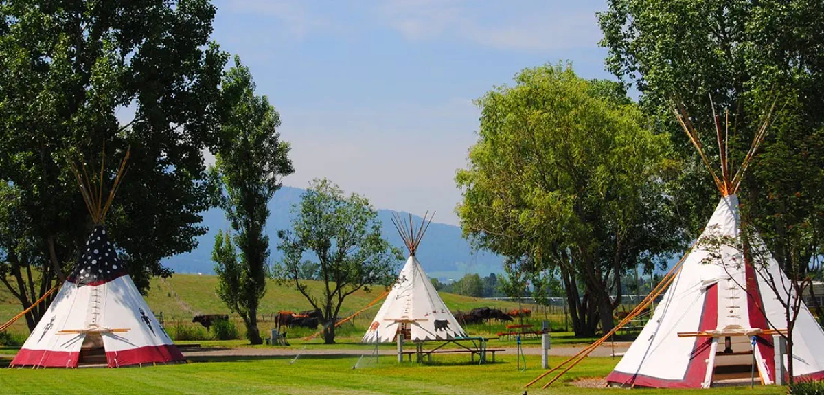 Tepees at the Mountain View RV Park in Joseph, Oregon