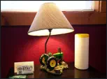 Tractor lamp in the Americana Room at the Mountain View Motel near Wallowa Lake. 