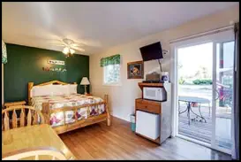 The Birdwatcher’s Room with modern amenities, including a back deck with stunning mountain views