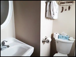 Guests appreciate clean bathrooms at the Mountain View Motel near Joseph, Oregon
