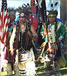 Nez Perce dancers at the Tamkaliks Pow Wow in Wallowa, Oregon